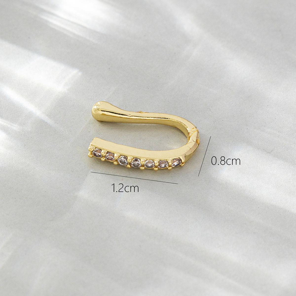 Ethnic Style U Shape Copper Inlay Zircon Nose Ring display picture 2
