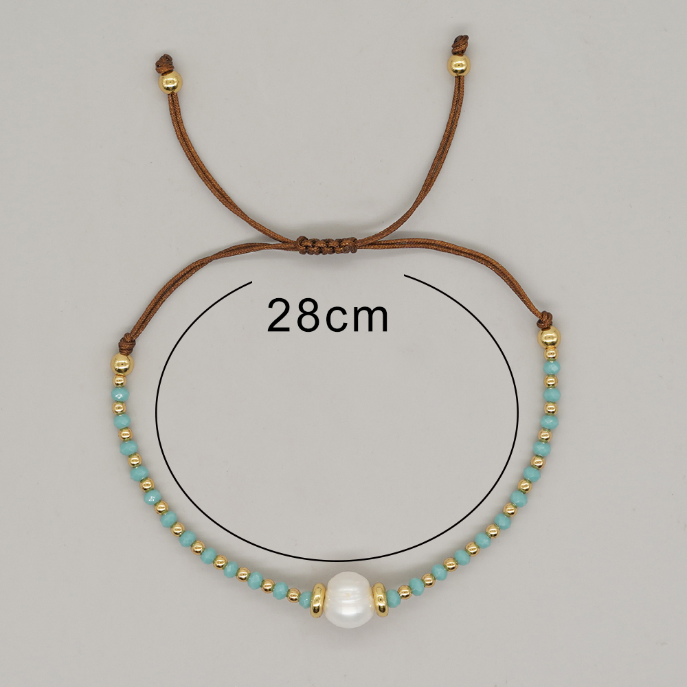 Décontractée Style Simple Rond Cristal Artificiel Perle D'eau Douce Perlé Cordon Tresser Bracelets display picture 31