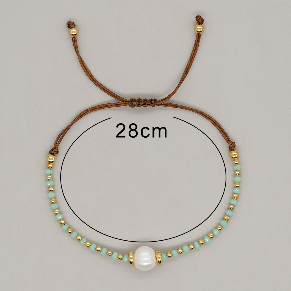 Casual Simple Style Round Artificial Crystal Freshwater Pearl Beaded Drawstring Braid Bracelets display picture 30