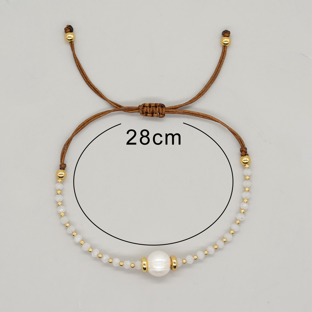 Décontractée Style Simple Rond Cristal Artificiel Perle D'eau Douce Perlé Cordon Tresser Bracelets display picture 29