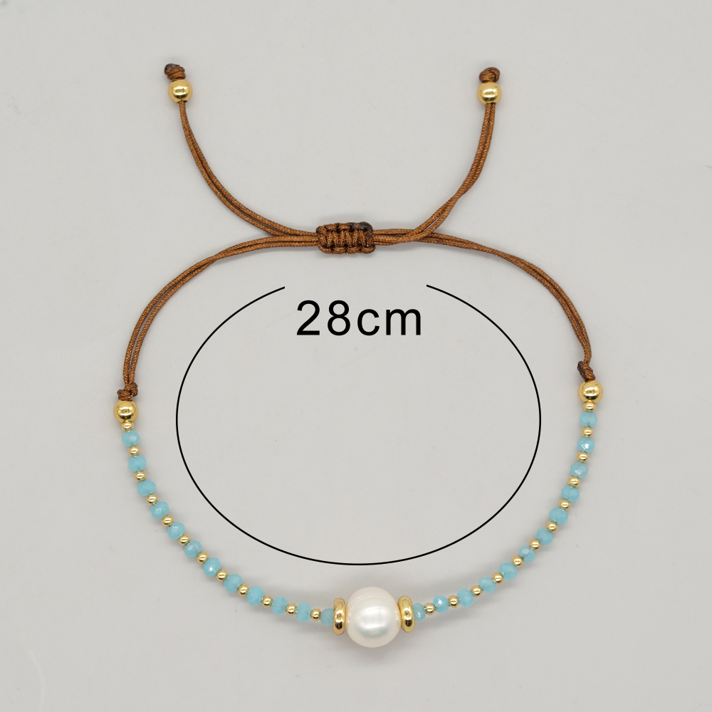 Casual Simple Style Round Artificial Crystal Freshwater Pearl Beaded Drawstring Braid Bracelets display picture 32