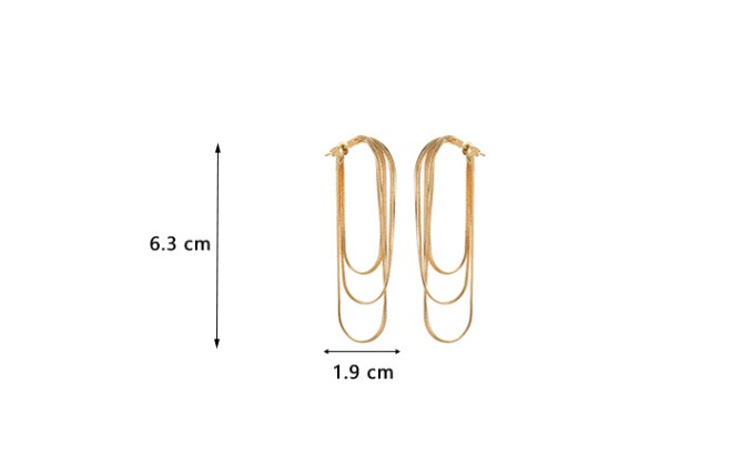 1 Pair Elegant Lady Tassel Solid Color Plating Copper 18k Gold Plated Earrings display picture 3