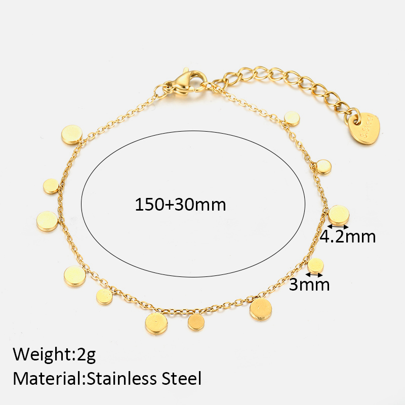 Simple Style Round 304 Stainless Steel Bracelets In Bulk display picture 1
