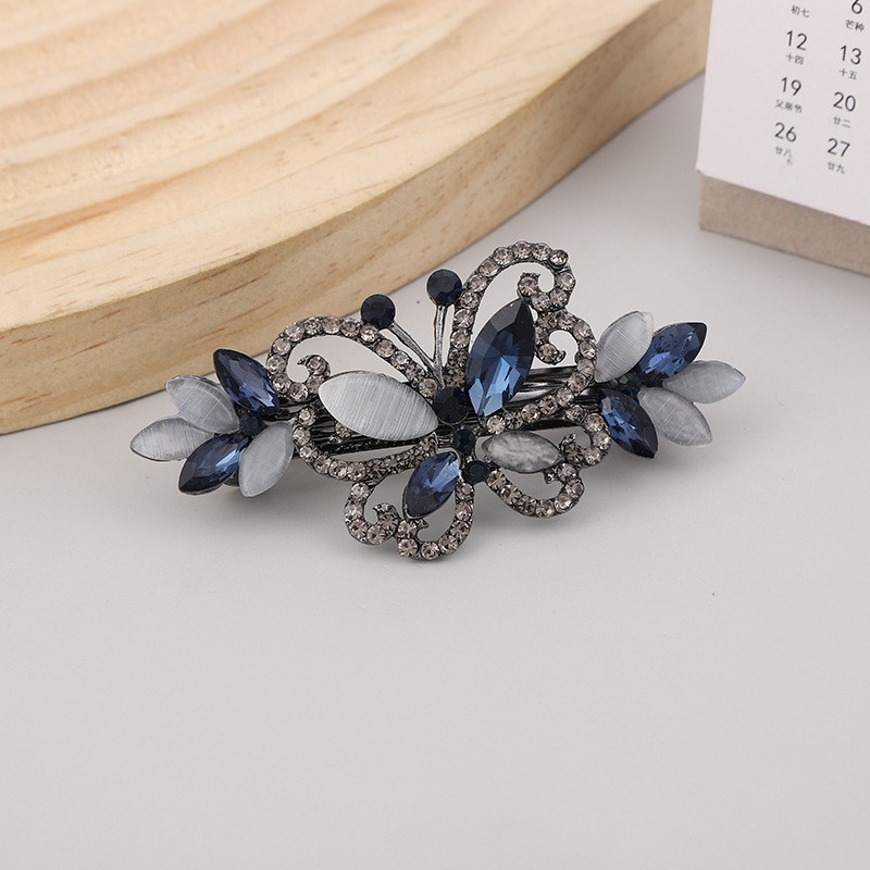 Luxurious Simple Style Korean Style Butterfly Alloy Inlay Rhinestones Opal Hair Clip display picture 3