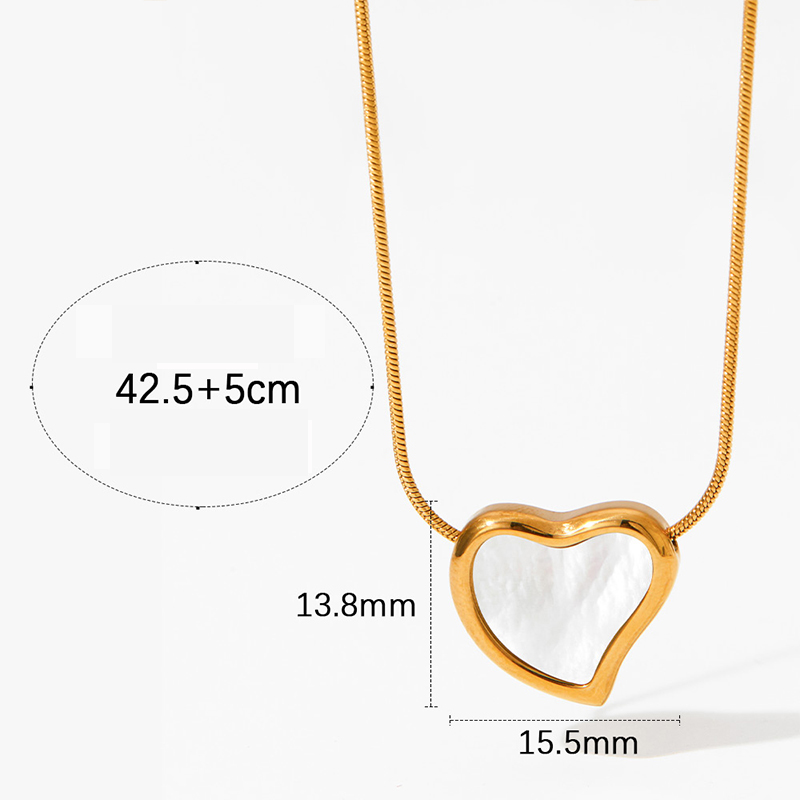 304 Stainless Steel 16K Gold Plated White Gold Plated Gold Plated Casual Simple Style Plating Inlay Heart Shape Artificial Gemstones Necklace display picture 6
