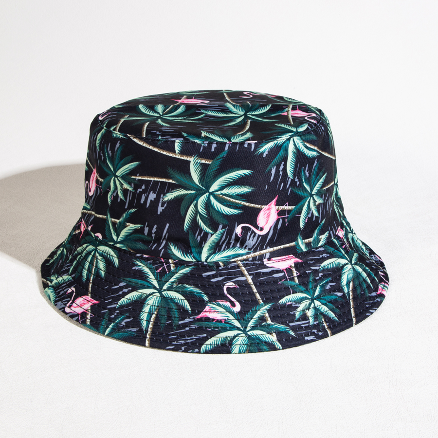 Unisex Casual Classic Style Streetwear Coconut Tree Flamingo Wide Eaves Bucket Hat display picture 6