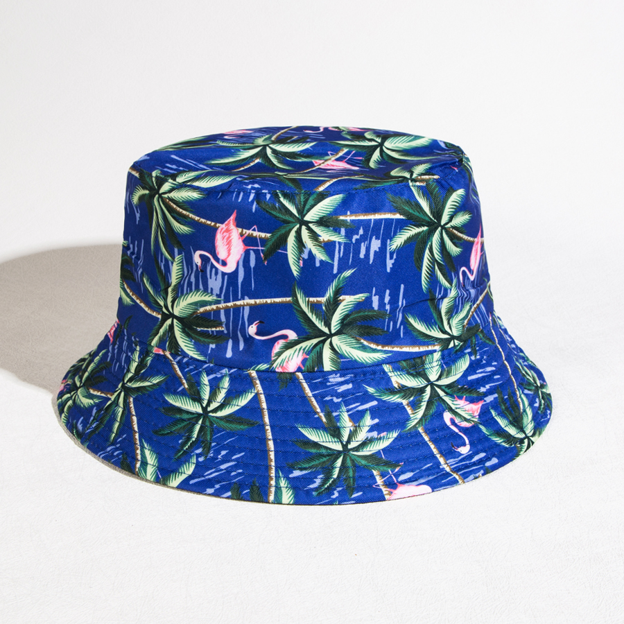 Unisex Casual Classic Style Streetwear Coconut Tree Flamingo Wide Eaves Bucket Hat display picture 8