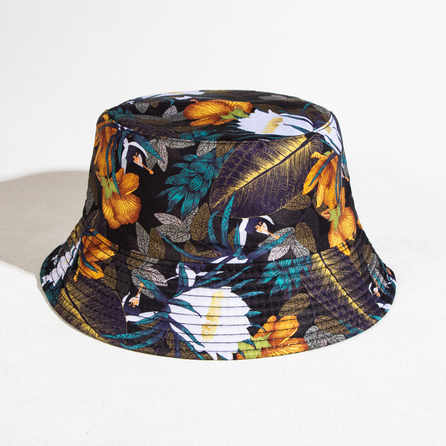 Unisex Casual Classic Style Streetwear Coconut Tree Flamingo Wide Eaves Bucket Hat display picture 4