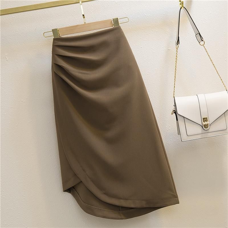 Summer Spring Autumn Simple Style Classic Style Simple Solid Color Rayon Spandex Polyester Midi Dress Skirts display picture 3