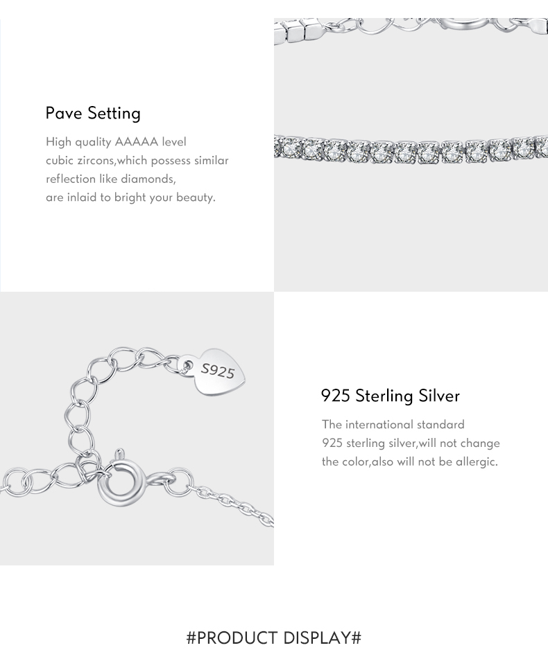 Ig Style Luxurious Wedding Round Sterling Silver Plating Inlay Zircon Rhodium Plated Tennis Bracelet display picture 5
