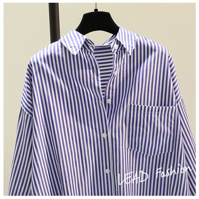 Women's Blouse Long Sleeve Blouses Pocket Washed Casual Simple Style Stripe display picture 7