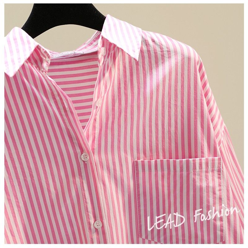 Women's Blouse Long Sleeve Blouses Pocket Washed Casual Simple Style Stripe display picture 13
