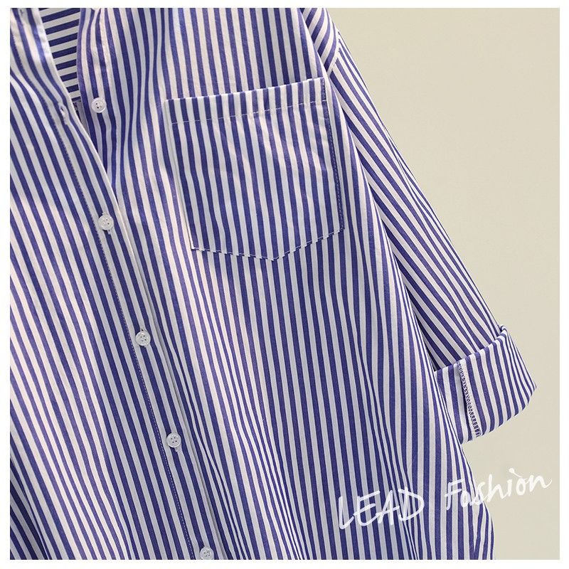 Women's Blouse Long Sleeve Blouses Pocket Washed Casual Simple Style Stripe display picture 19