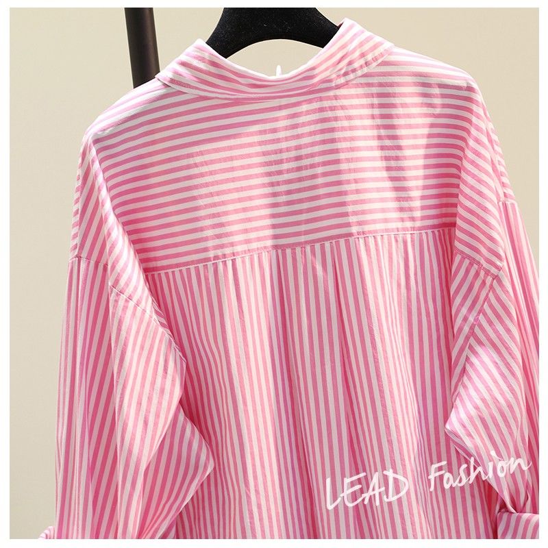 Women's Blouse Long Sleeve Blouses Pocket Washed Casual Simple Style Stripe display picture 15