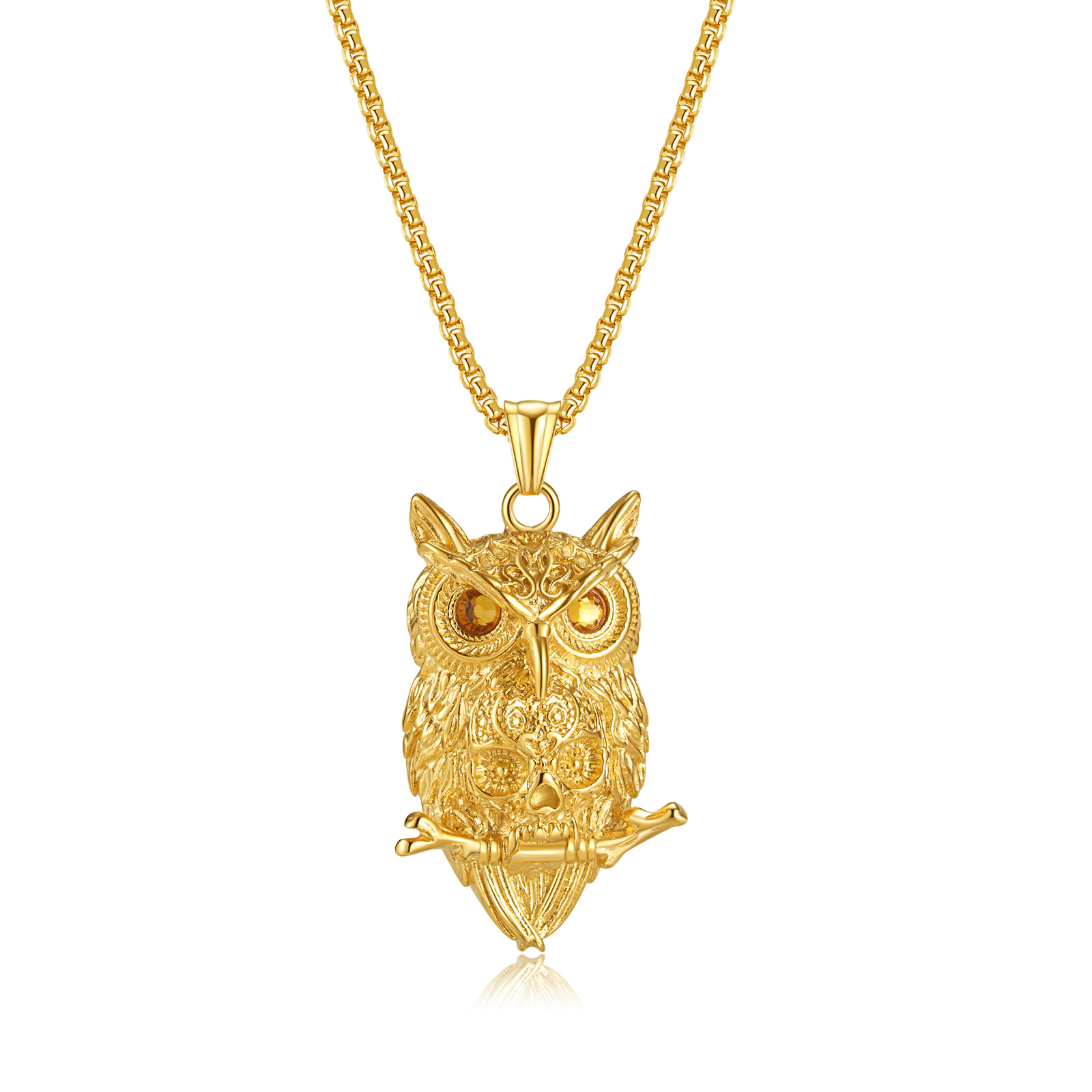 Hip-Hop Retro Owl 304 Stainless Steel Women's Pendant Necklace display picture 13