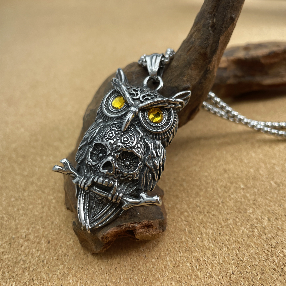 Hip-Hop Retro Owl 304 Stainless Steel Women's Pendant Necklace display picture 2