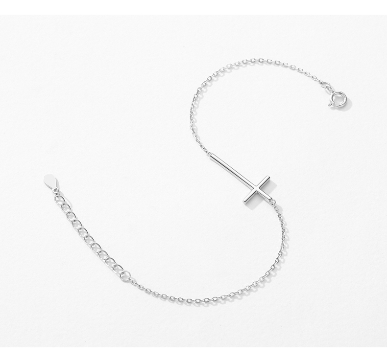 Simple Style Classic Style Cross Sterling Silver Plating Rhodium Plated Bracelets display picture 7