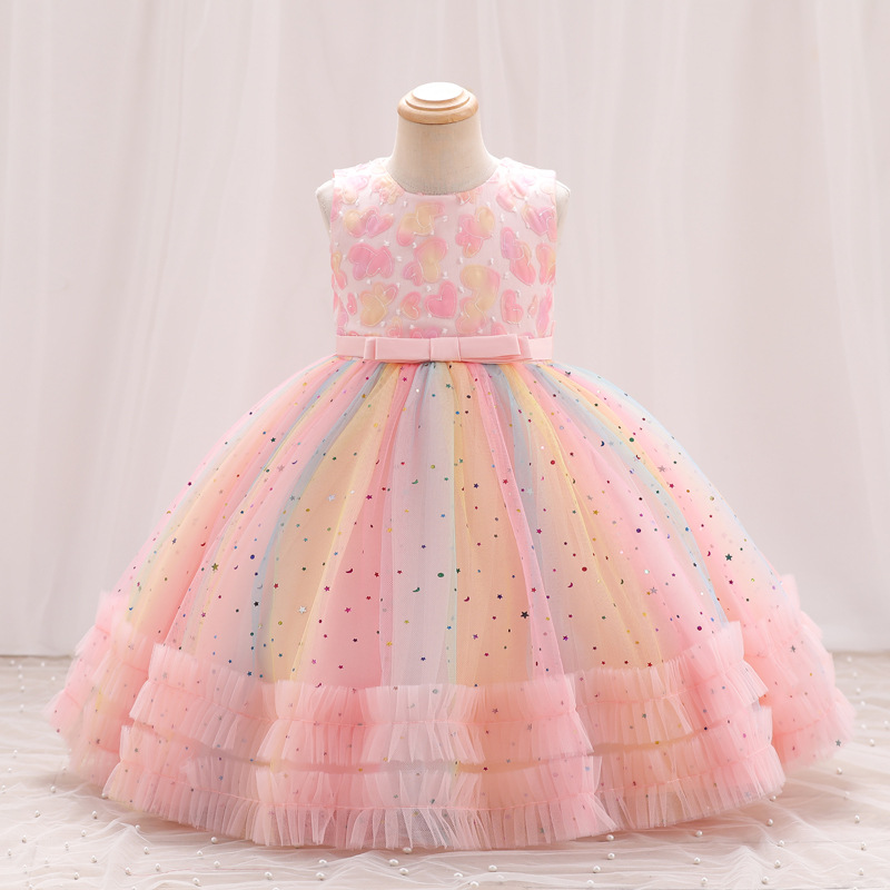 Elegant Cute Color Block Polyester Girls Dresses display picture 3