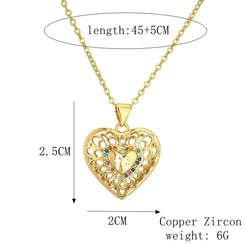 Simple Style Classic Style Water Droplets Heart Shape Copper Hollow Out Inlay Zircon Gold Plated Pendant Necklace display picture 1