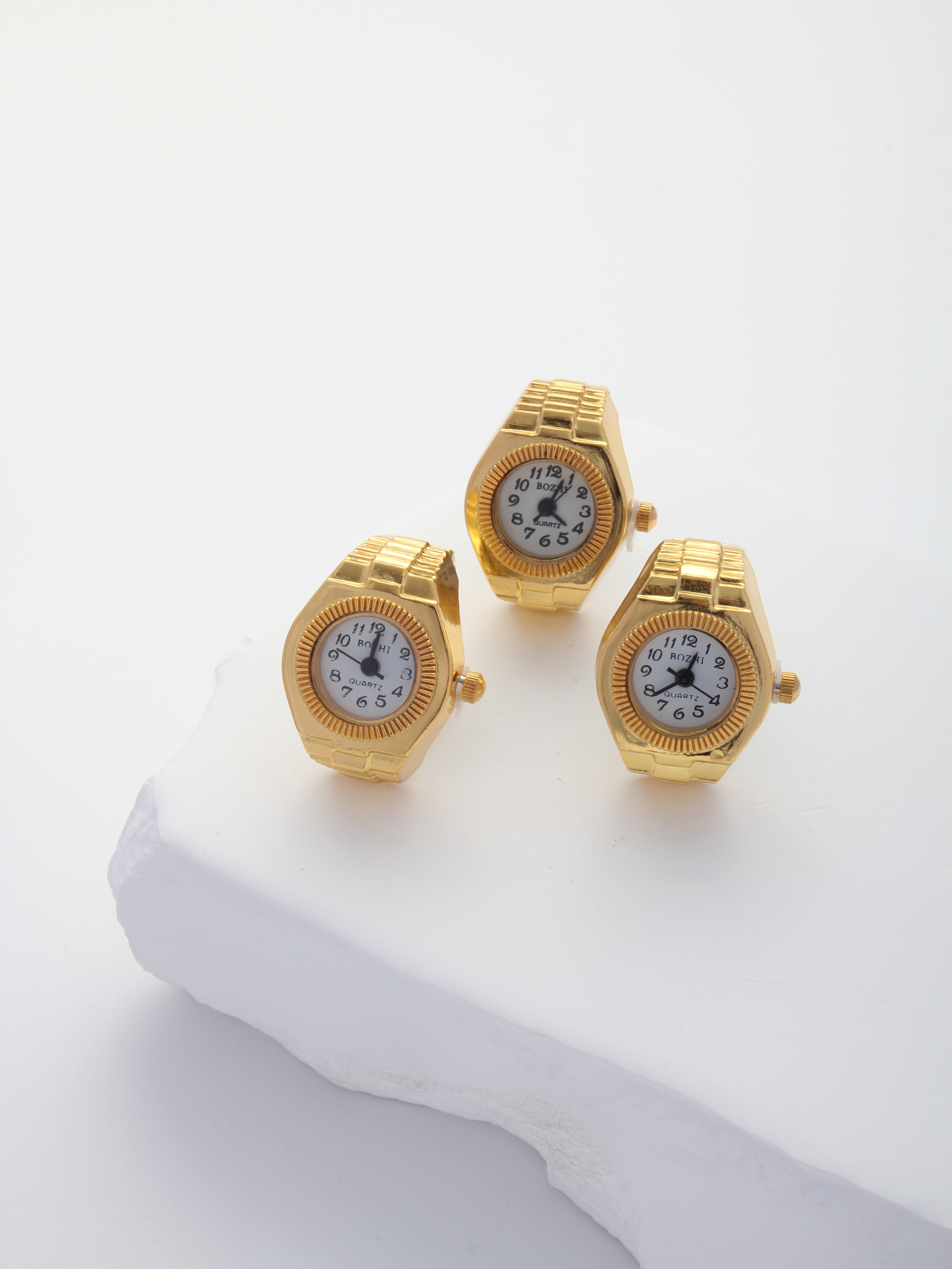 Alloy Casual Simple Style Clock Plating Open Rings Rings display picture 4