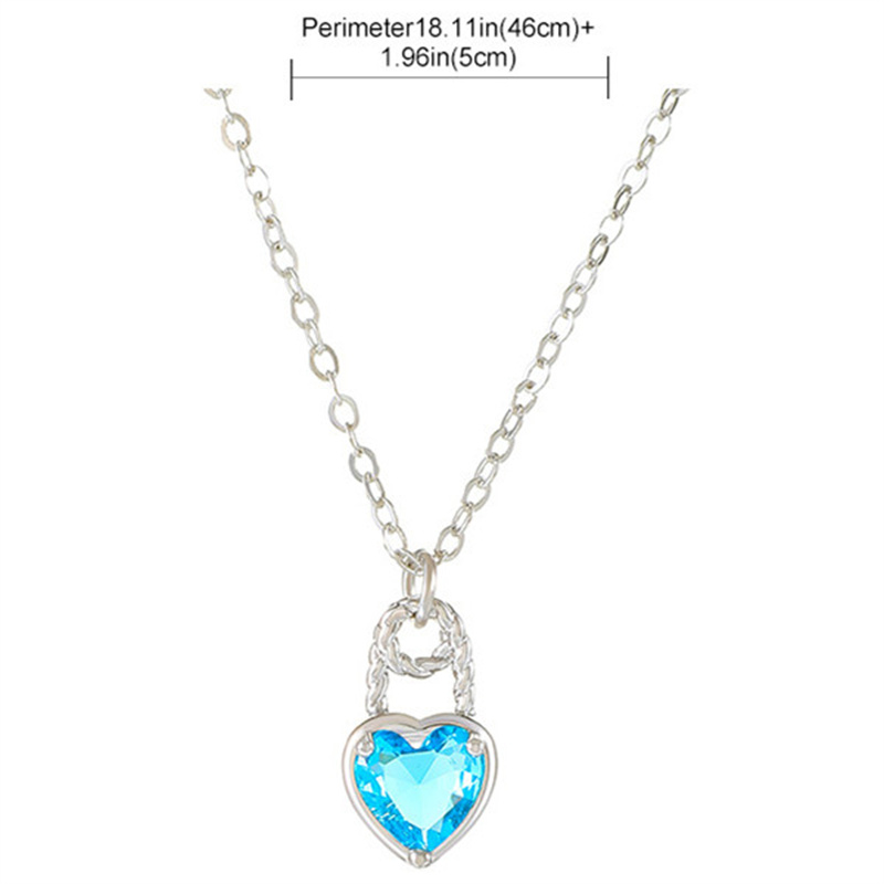 Romantic Shiny Heart Shape Rhombus Copper Plating Inlay Crystal Rhinestones Zircon 18k Gold Plated Gold Plated Silver Plated Pendant Necklace display picture 10