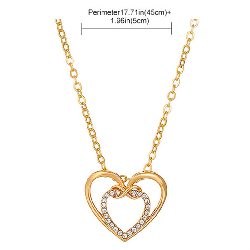 Romantic Shiny Heart Shape Rhombus Copper Plating Inlay Crystal Rhinestones Zircon 18k Gold Plated Gold Plated Silver Plated Pendant Necklace display picture 11