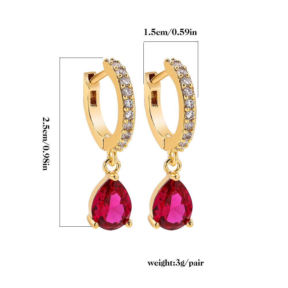 1 Pair Simple Style Shiny Star Water Droplets Plating Inlay Alloy Acrylic Rhinestones Drop Earrings display picture 14