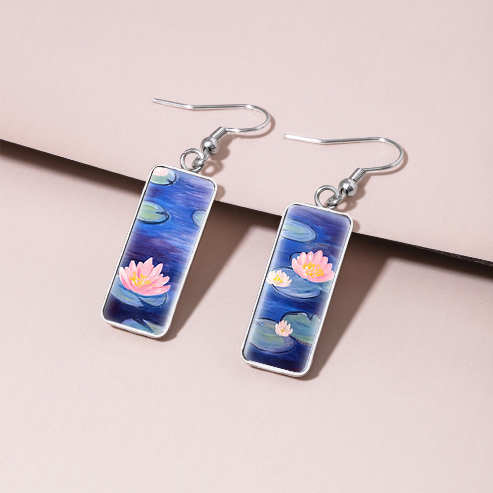 1 Pair French Style Pastoral Cartoon Inlay 304 Stainless Steel Glass Drop Earrings display picture 9