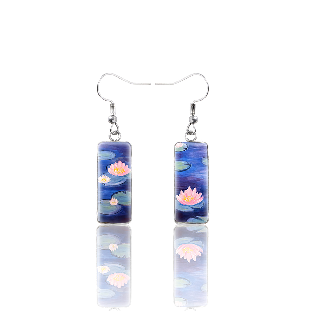 1 Pair French Style Pastoral Cartoon Inlay 304 Stainless Steel Glass Drop Earrings display picture 1