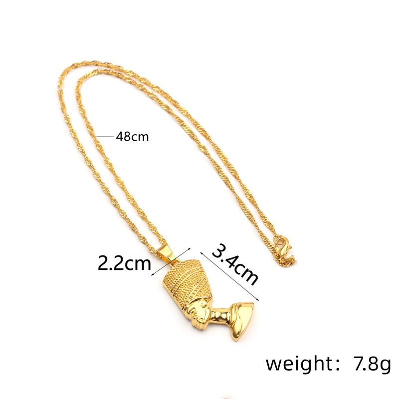 Wholesale Jewelry Vintage Style Portrait Solid Color Alloy Iron Plating Pendant Necklace display picture 1