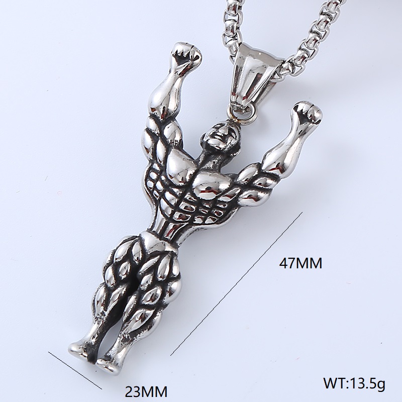 Cool Style Human Anchor Dragonfly 304 Stainless Steel No Inlaid Men'S Pendant Necklace Long Necklace display picture 4