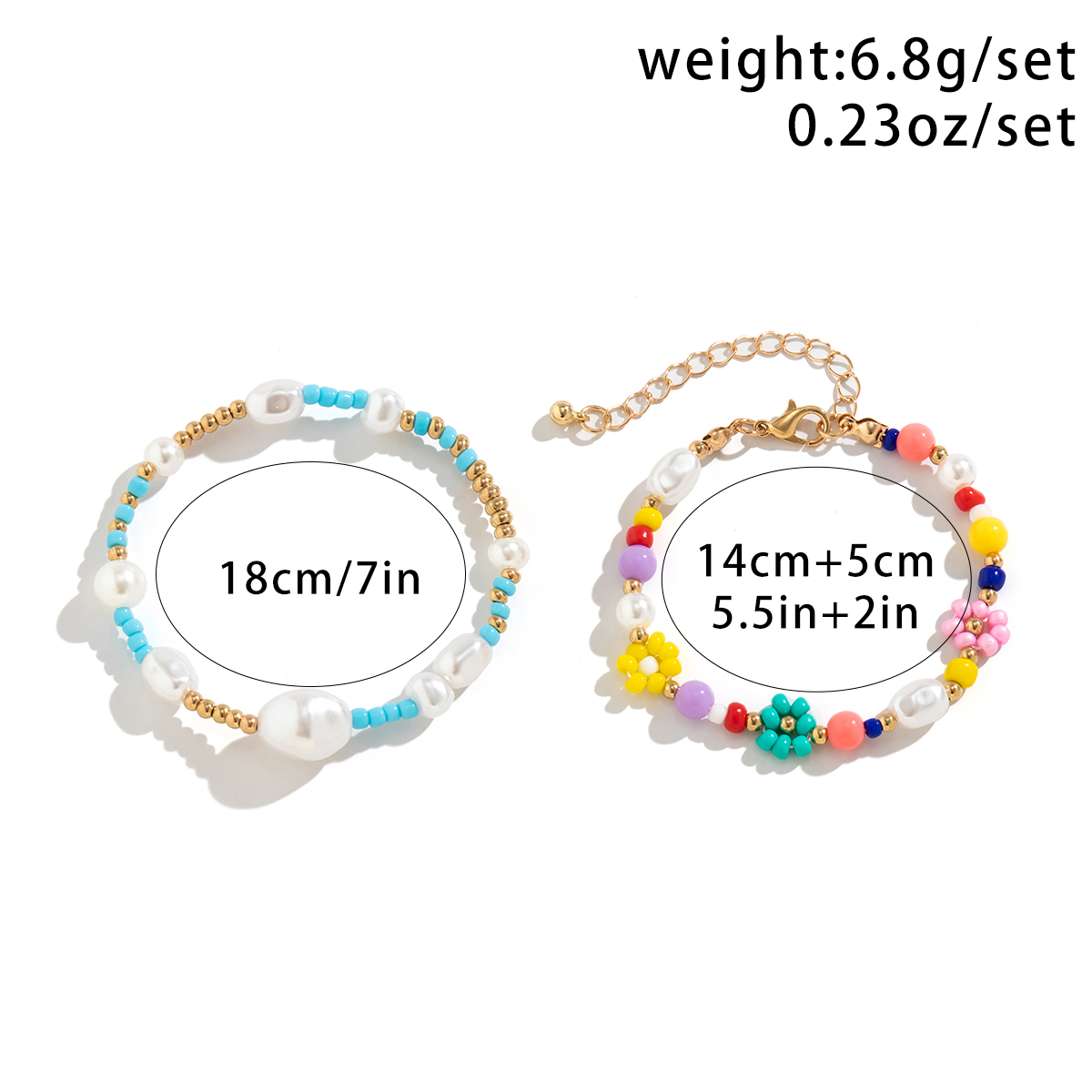 Wholesale Jewelry Vacation Beach Simple Style Flower Ccb Imitation Pearl Beaded Bracelets display picture 1
