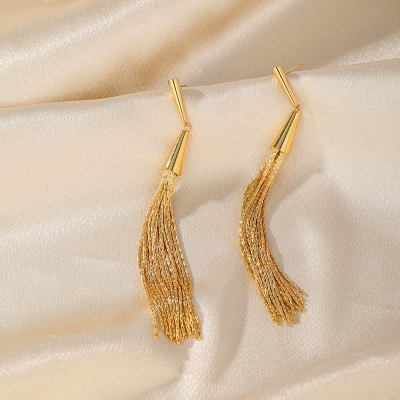 1 Pair Elegant Romantic Artistic Tassel Plating Imitation Pearl Copper 18k Gold Plated Drop Earrings display picture 2