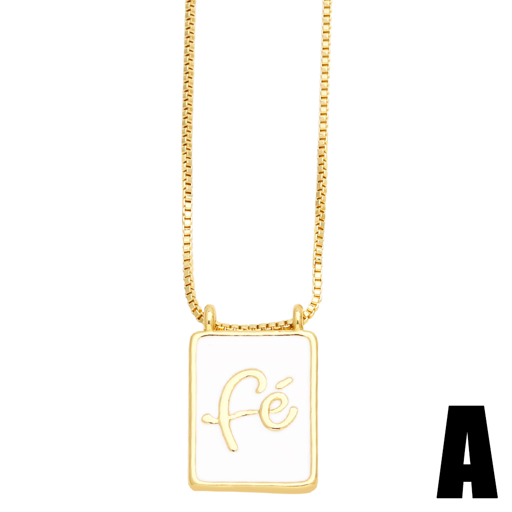 Casual Simple Style Human Heart Shape Rectangle Stainless Steel Copper Enamel Plating 18k Gold Plated Pendant Necklace Long Necklace display picture 4