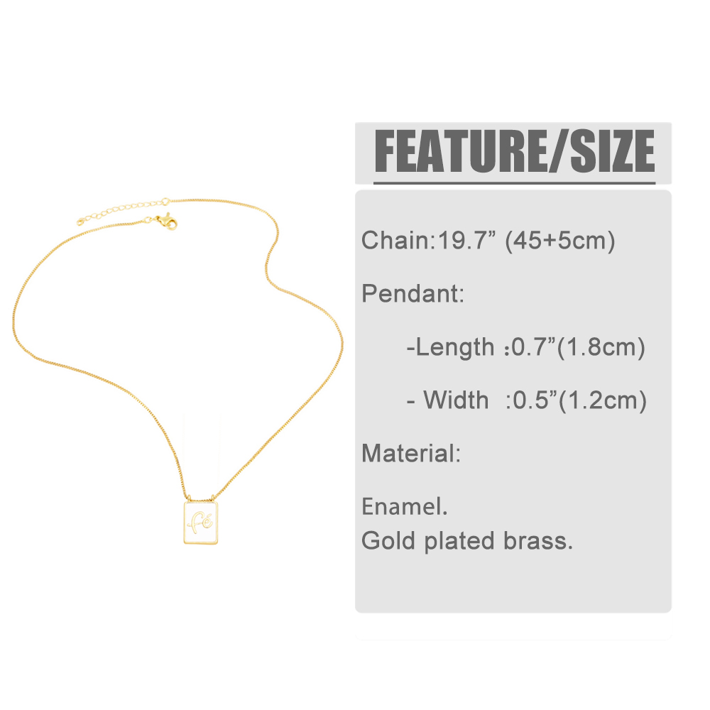 Casual Simple Style Human Heart Shape Rectangle Stainless Steel Copper Enamel Plating 18k Gold Plated Pendant Necklace Long Necklace display picture 1