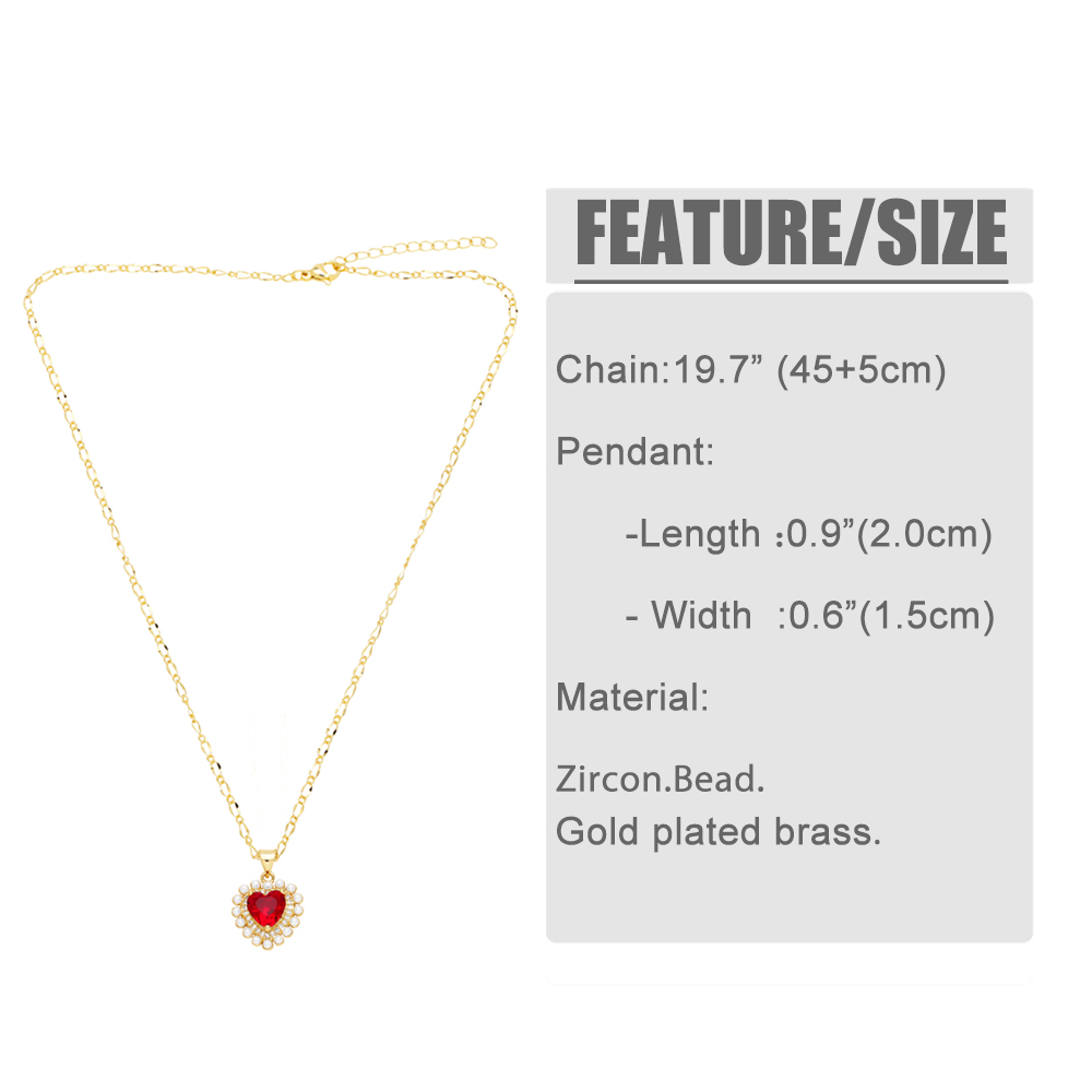 Casual Simple Style Heart Shape Stainless Steel Copper Plating Inlay Pearl Zircon 18k Gold Plated Pendant Necklace Long Necklace display picture 1