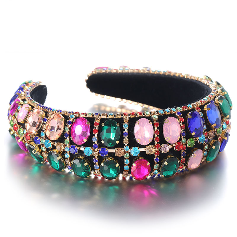 Baroque Style Oval Rhinestone Flannel Hair Band display picture 2
