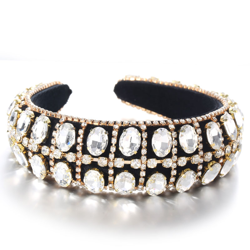 Baroque Style Oval Rhinestone Flannel Hair Band display picture 9