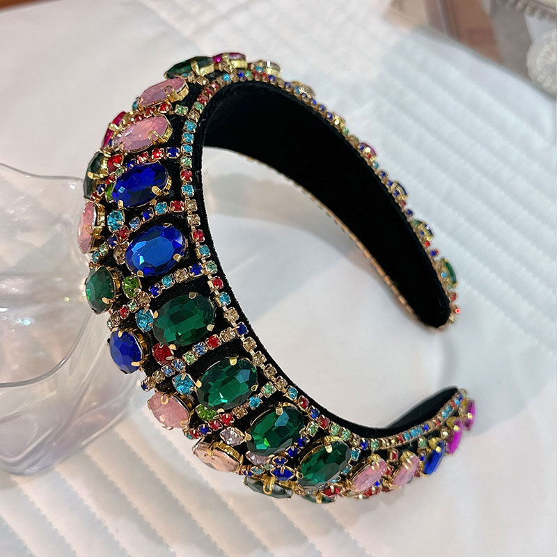 Baroque Style Oval Rhinestone Flannel Hair Band display picture 11