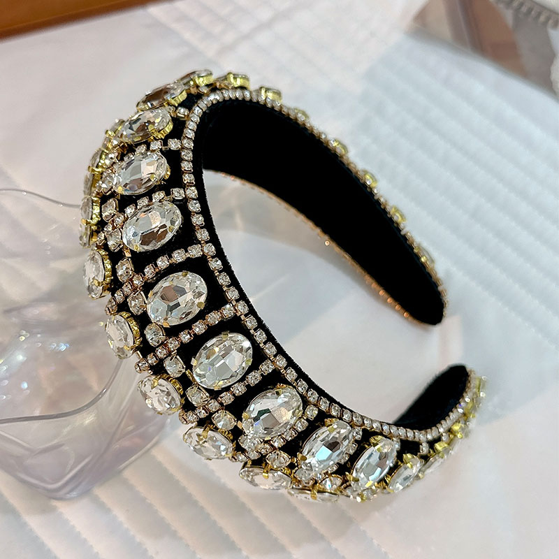 Baroque Style Oval Rhinestone Flannel Hair Band display picture 16