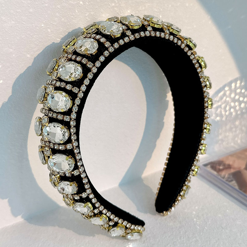Baroque Style Oval Rhinestone Flannel Hair Band display picture 19