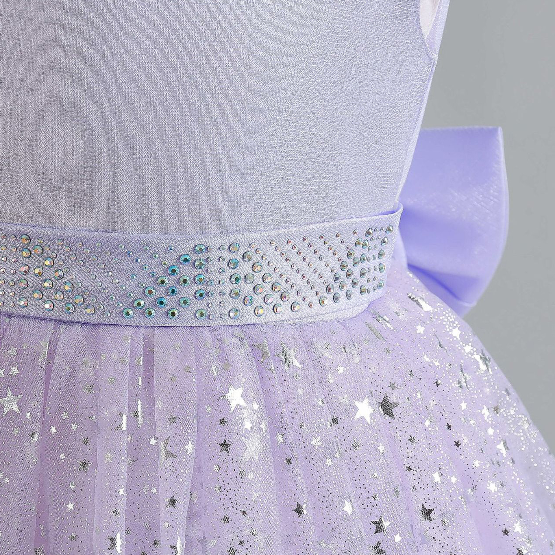 Elegant Princess Solid Color Sequins Bow Back Polyester Girls Dresses display picture 11