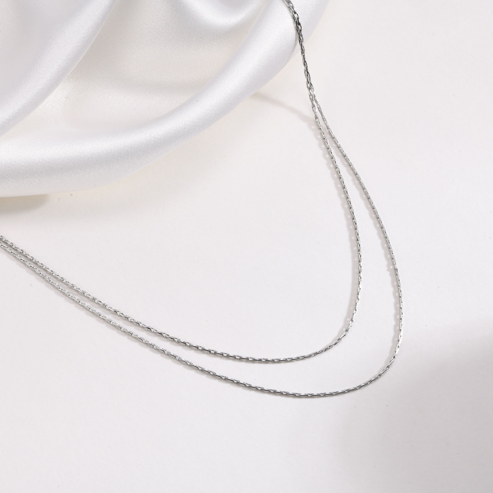 304 Stainless Steel IG Style Simple Style Layered Solid Color Layered Necklaces display picture 5