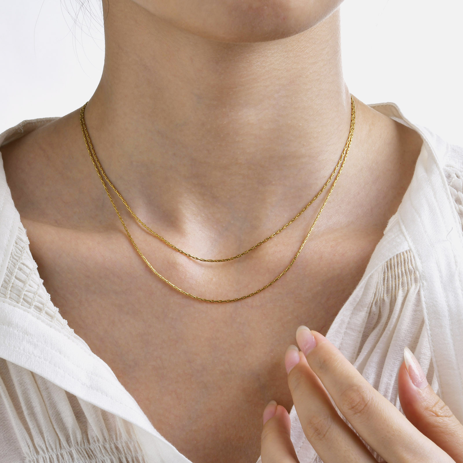 304 Stainless Steel IG Style Simple Style Layered Solid Color Layered Necklaces display picture 1