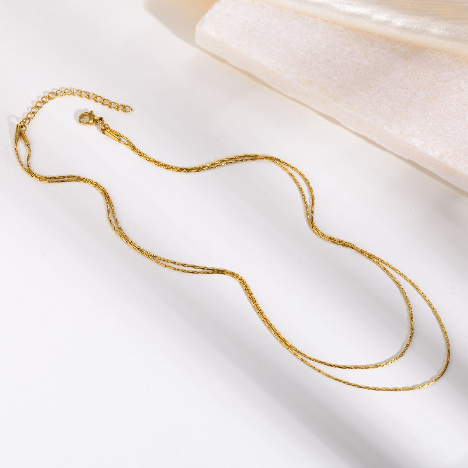 304 Stainless Steel IG Style Simple Style Layered Solid Color Layered Necklaces display picture 3
