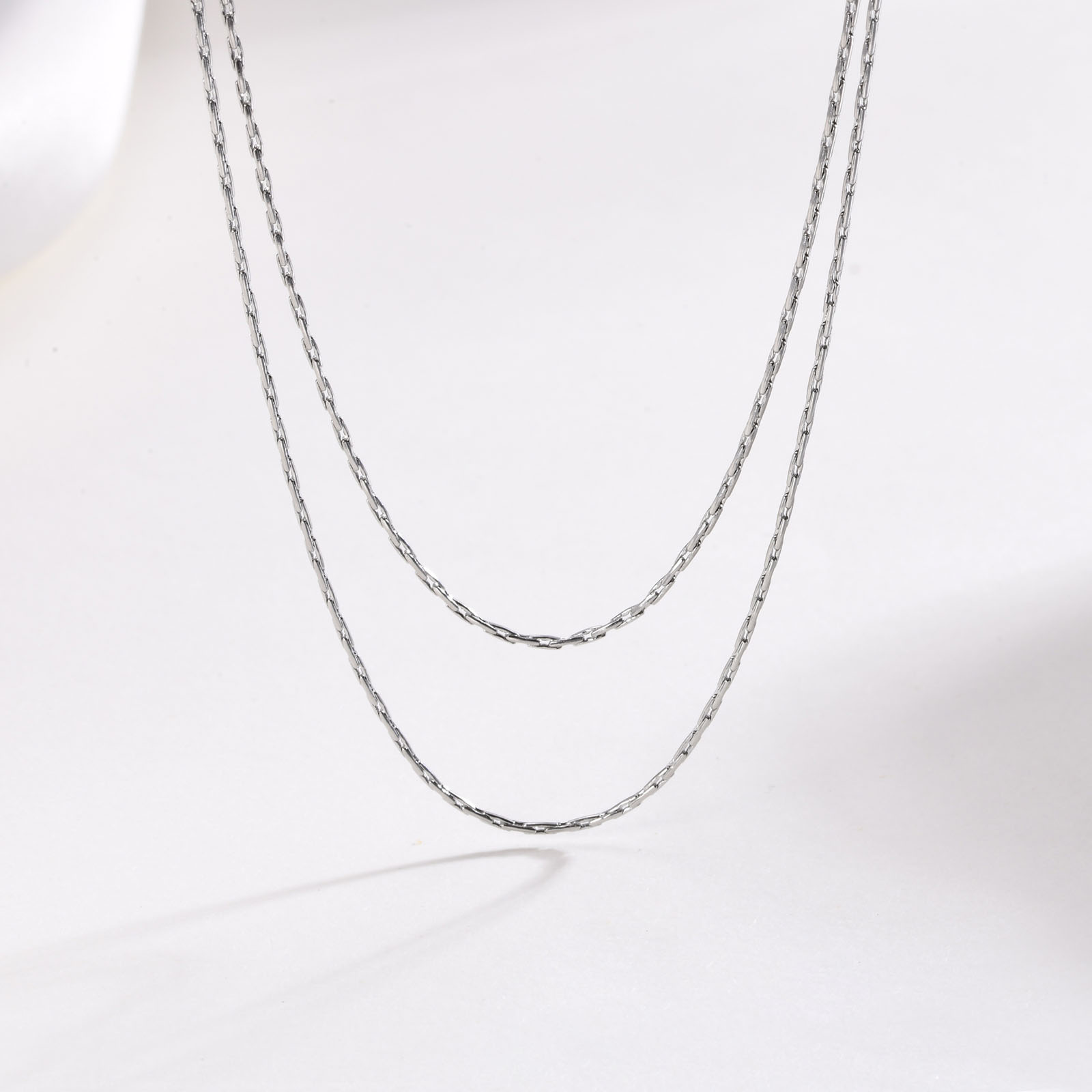 304 Stainless Steel IG Style Simple Style Layered Solid Color Layered Necklaces display picture 6