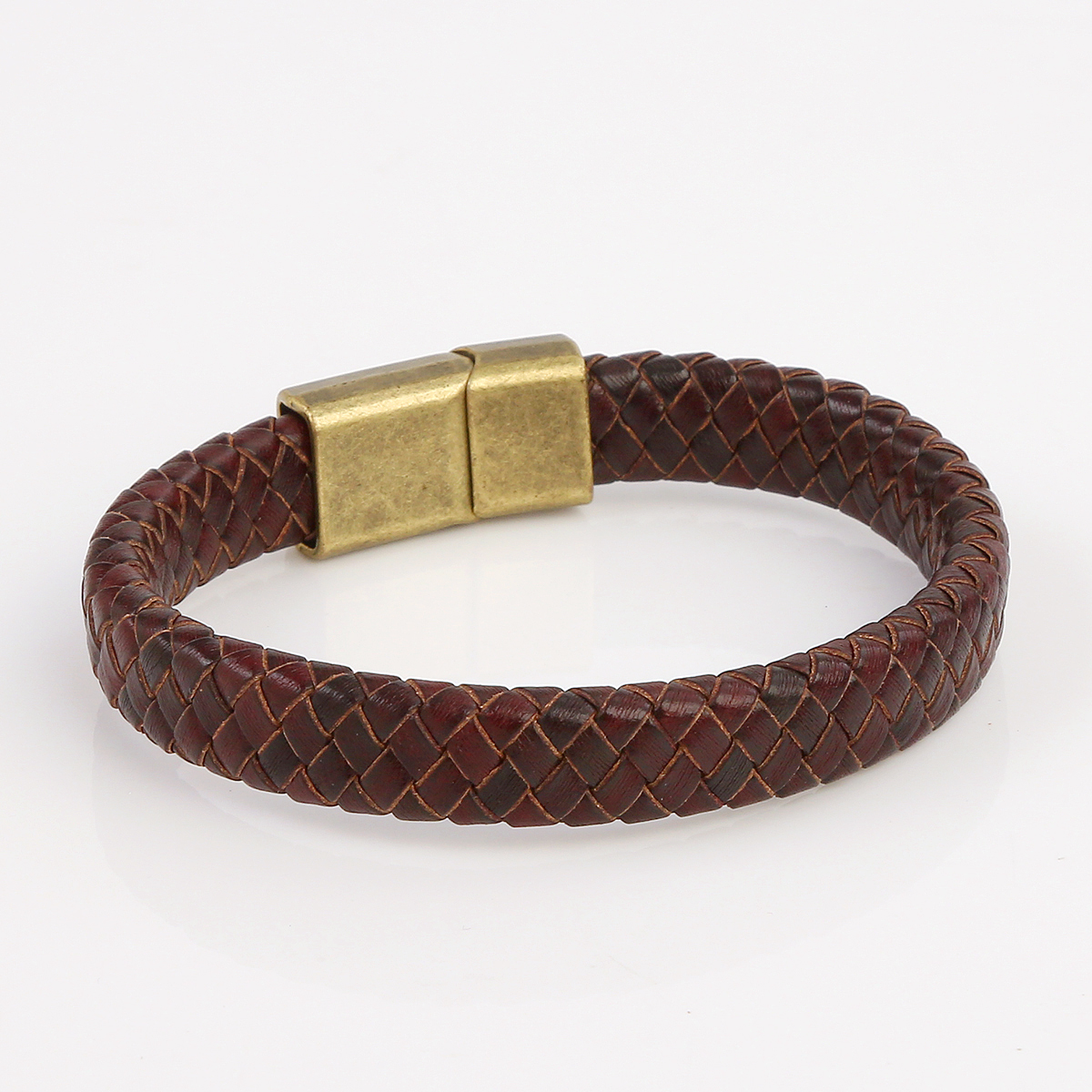 Hip-Hop Streetwear Solid Color Alloy Leather Handmade Braid Men'S Bangle display picture 9