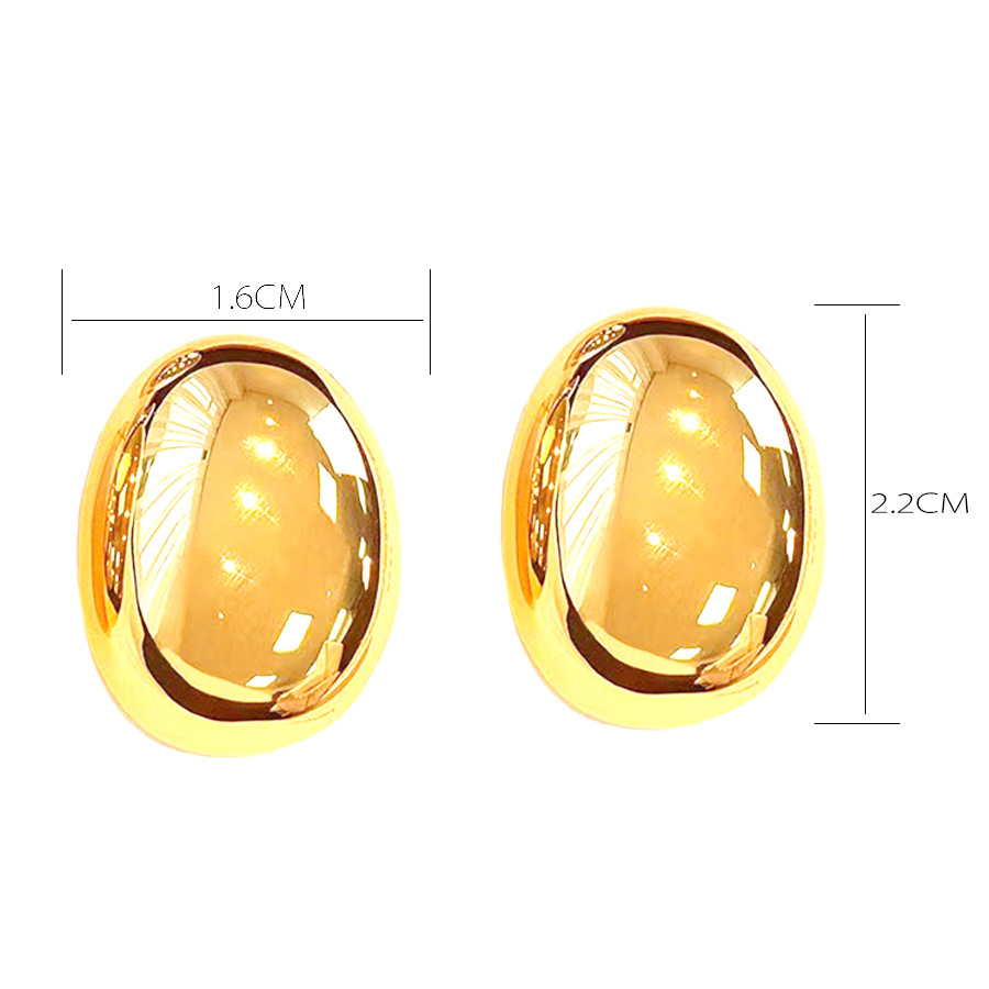 1 Pair Hip-Hop Retro Oval Plating Alloy 18K Gold Plated Ear Studs display picture 5