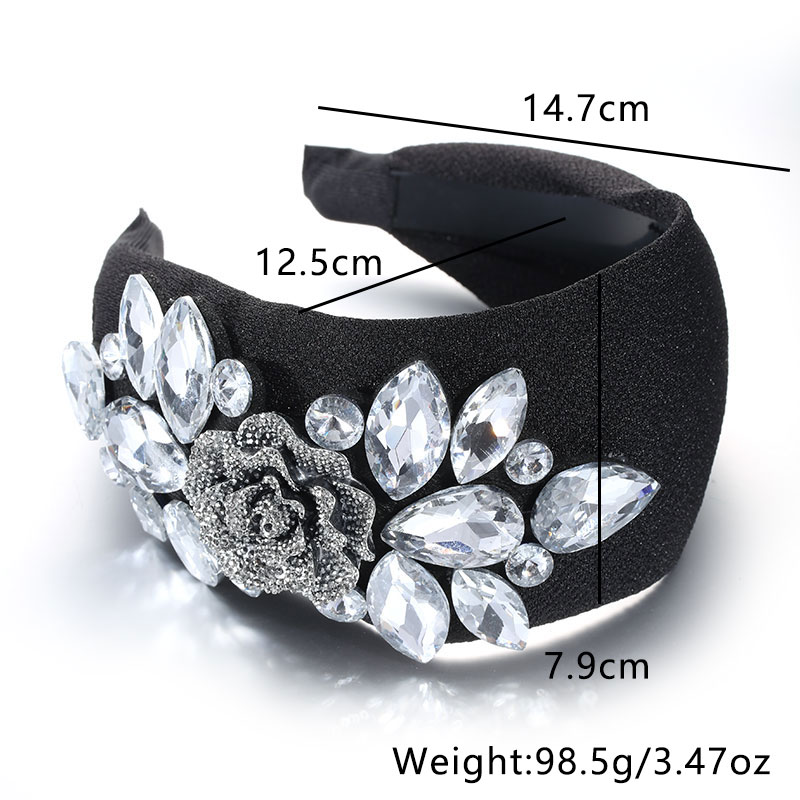 Baroque Style Water Droplets Flower Alloy Rhinestone Hair Band display picture 4