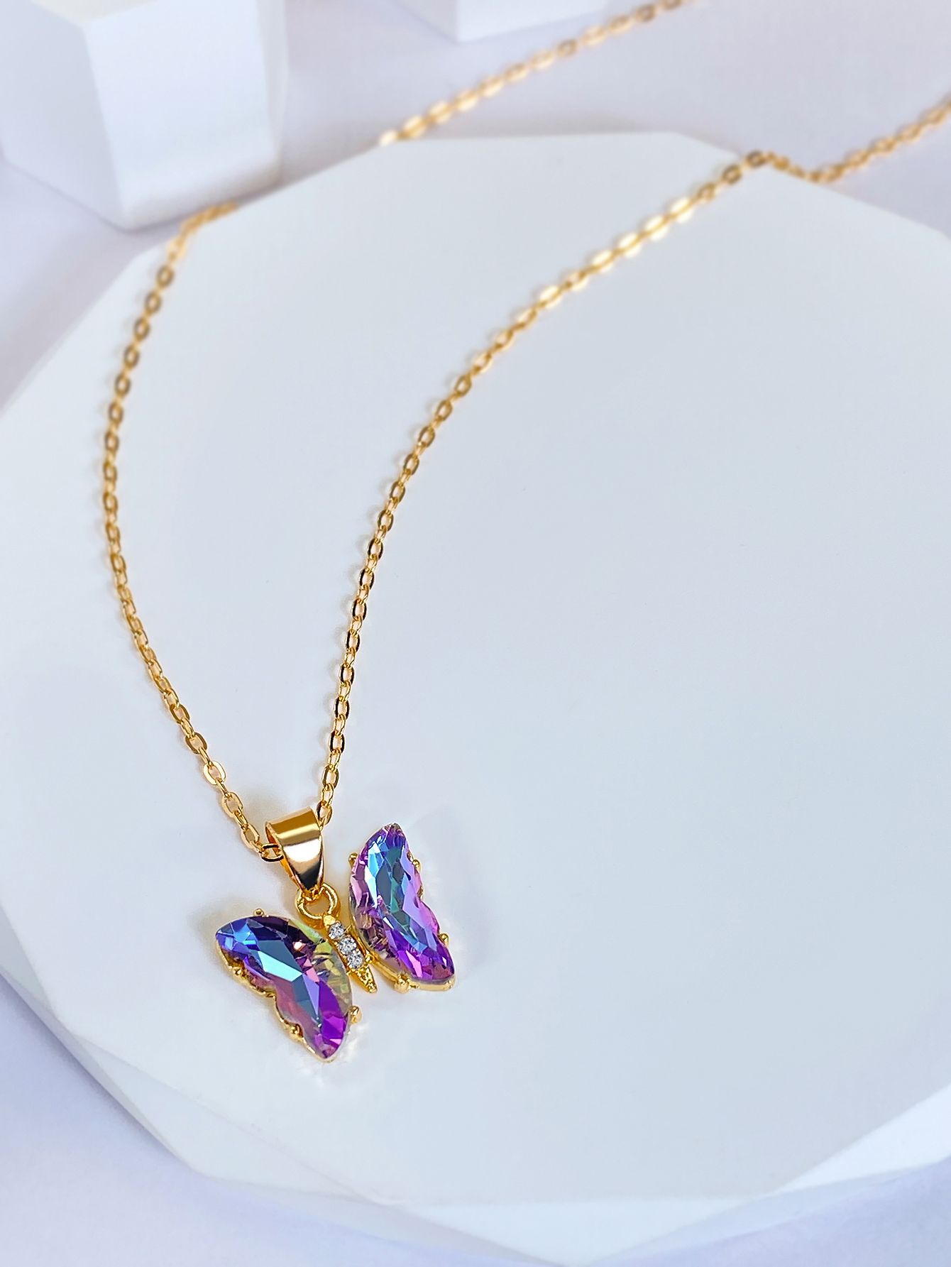 Wholesale Jewelry Glam Luxurious Butterfly Alloy Artificial Gemstones Inlay Earrings Necklace display picture 2